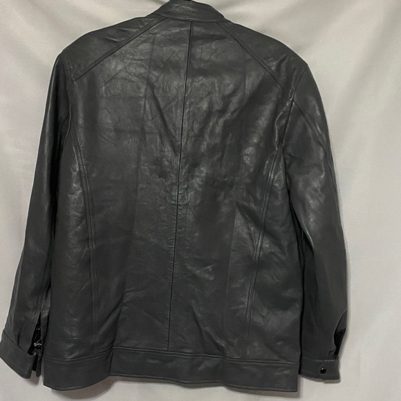 EAST INDIA LEATHER CO WO SIZE XL GRAY Leather Jacket with Zipper Details EUC - Picture 11 of 11